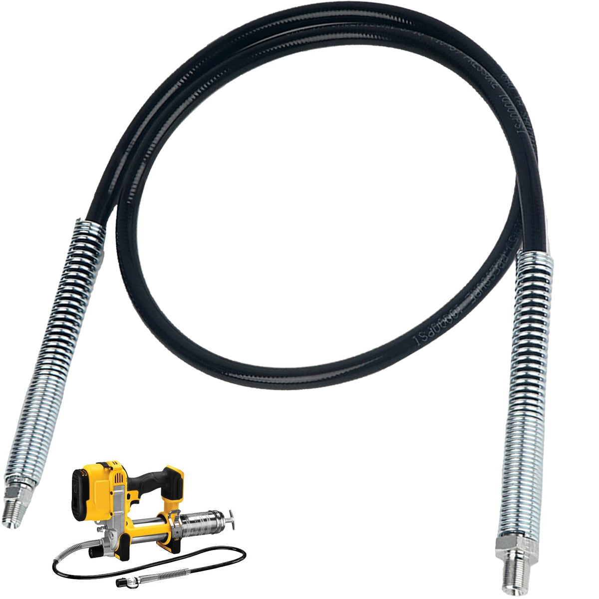GZJoSum grease hose front assembly showing full 42 inch reach and improved access