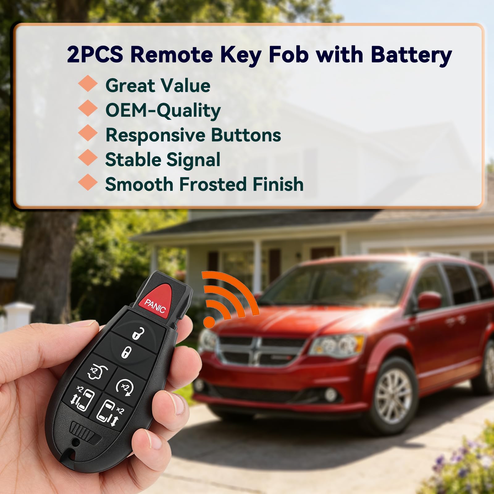 GZXNKEY in use unlocking a Dodge Grand Caravan door demonstrating convenient remote access