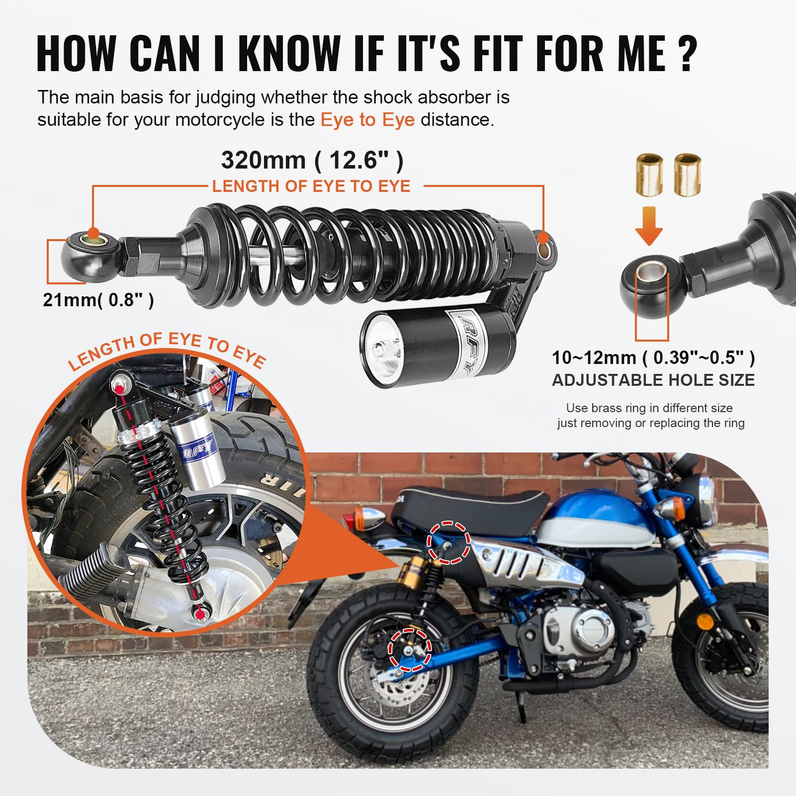 GZYF rear shock CNC aluminum reservoir close-up highlighting heat dissipation