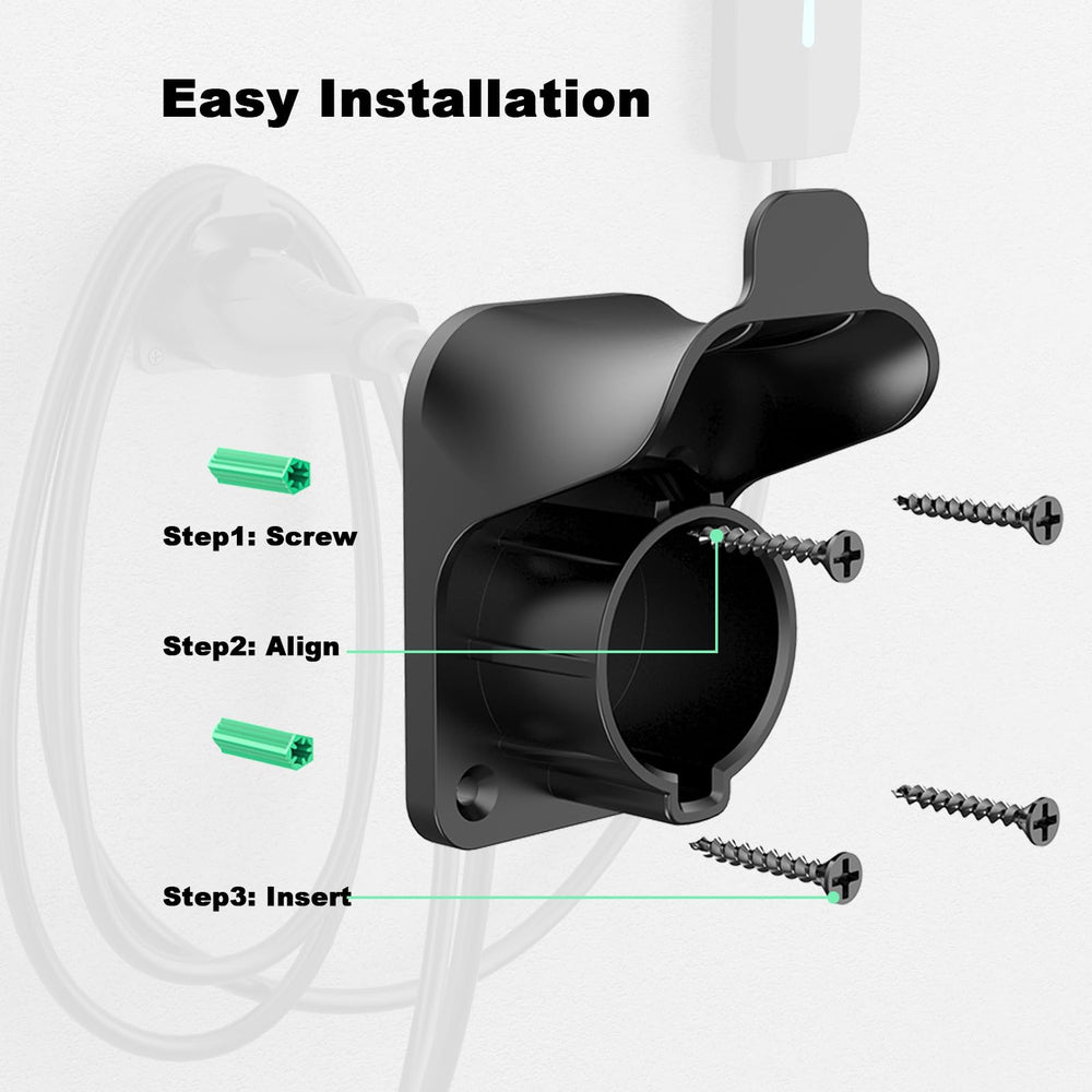 H3JANG holder on driveway with electric vehicle showing neat charging setup