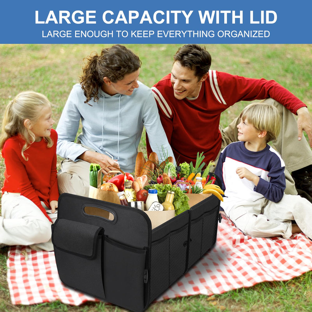 HABOPET non-slip base velcro strips keeping organizer stable on trunk floor
