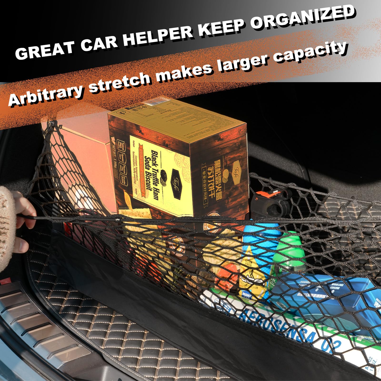 Hacyikee close-up of double-layer mesh demonstrating extra storage security