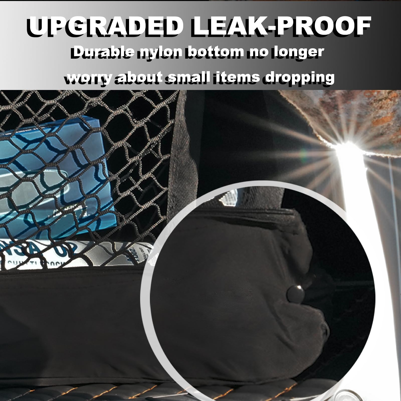 Hacyikee detail of leak-proof nylon bottom preventing small items from falling
