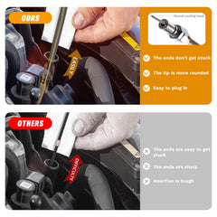 HAHAHA detailed view of dipstick scale and handle for fast accurate readings benefit