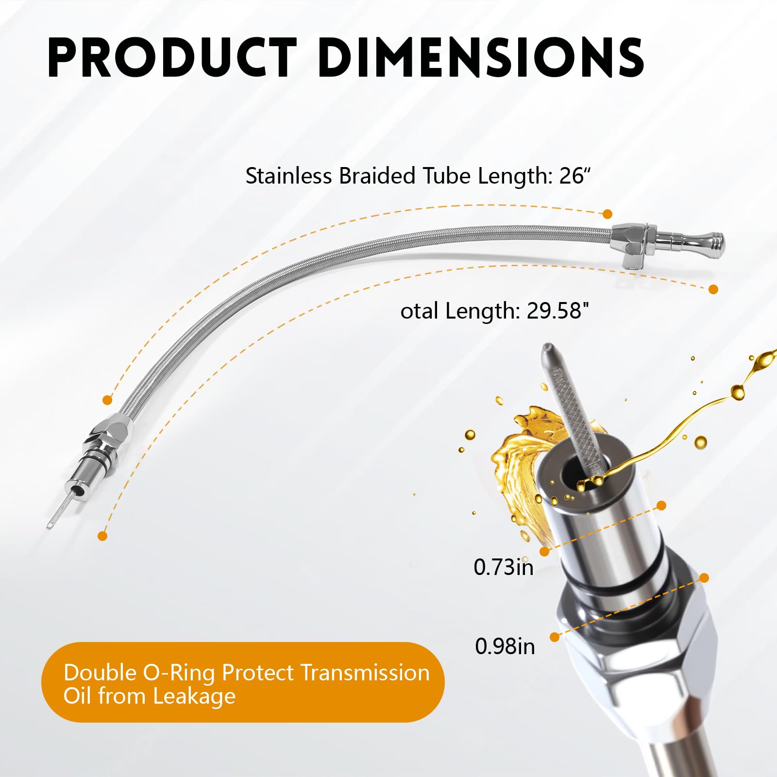 HAHAHA closeup of stainless braided hose showing heat resistance benefit