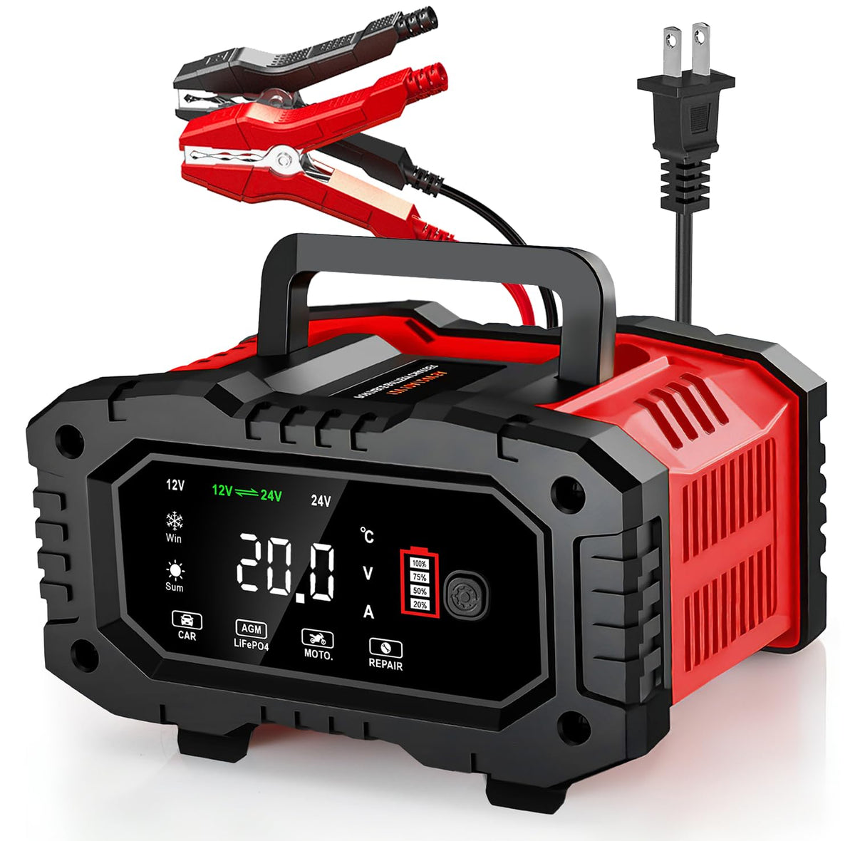 Haibro front panel display showing charge status and benefits clarity