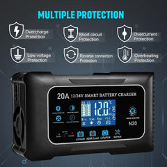 Haisito charger connected to a car battery demonstrating fast, safe charging