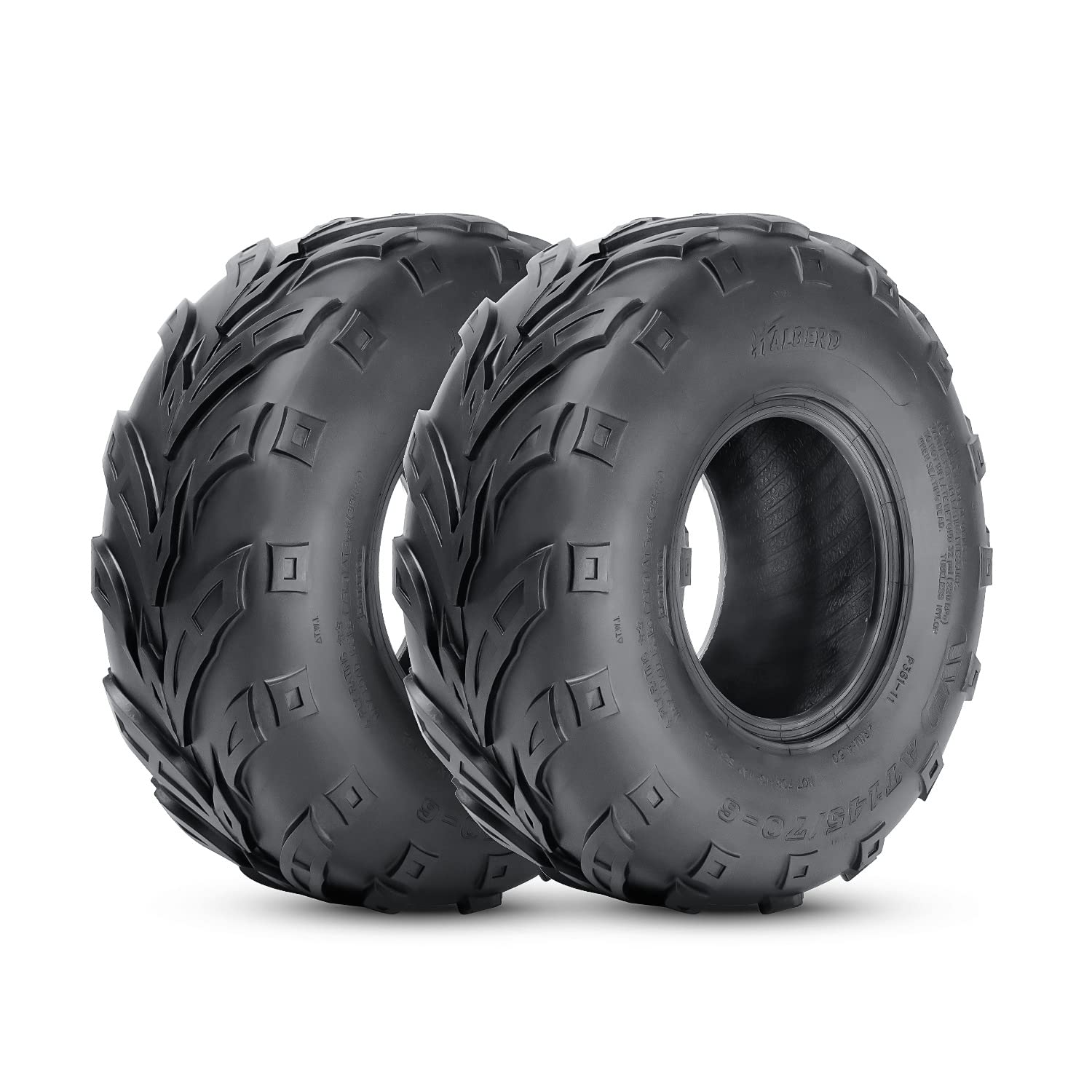 HALBERD front view of 145/70-6 tire showing tread and fit benefits
