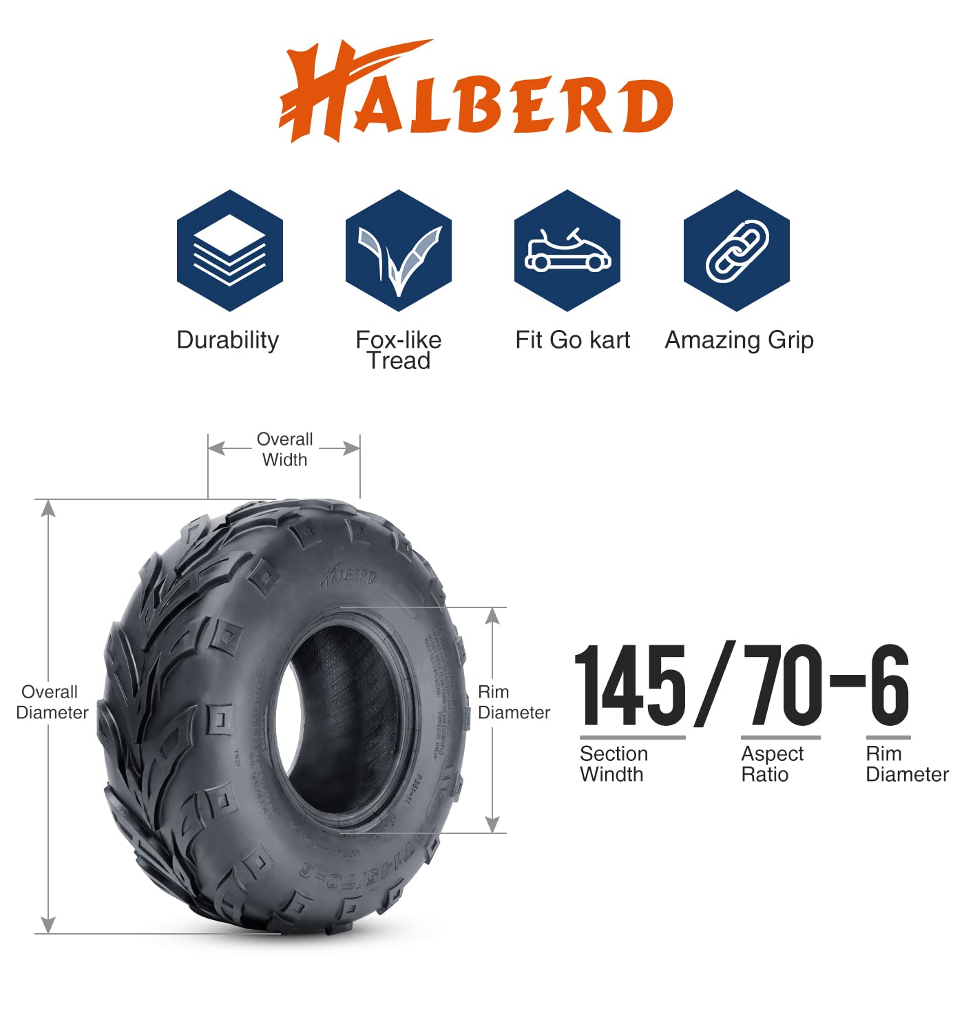 HALBERD sidewall profile with dimensions for proper rim fit