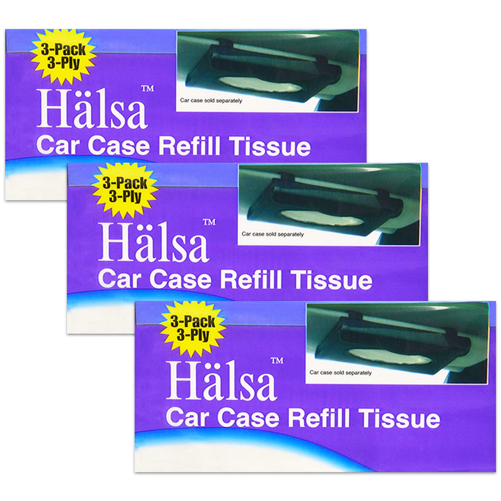 Halsa front packaging showing three refill packs and product labeling for convenient storage