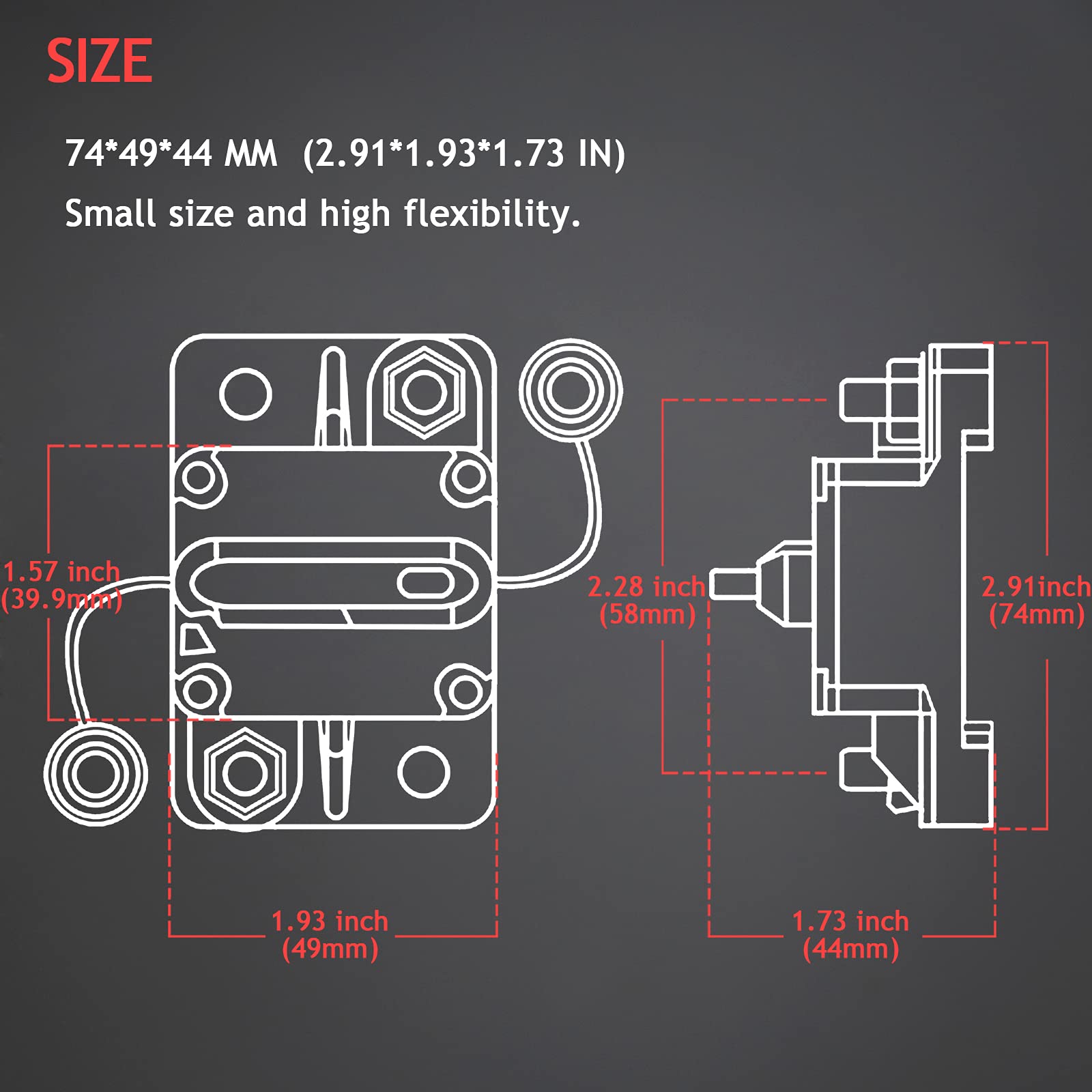 Hamolar mounted near a car amplifier in a trunk, protects amplifier and wiring from overloads