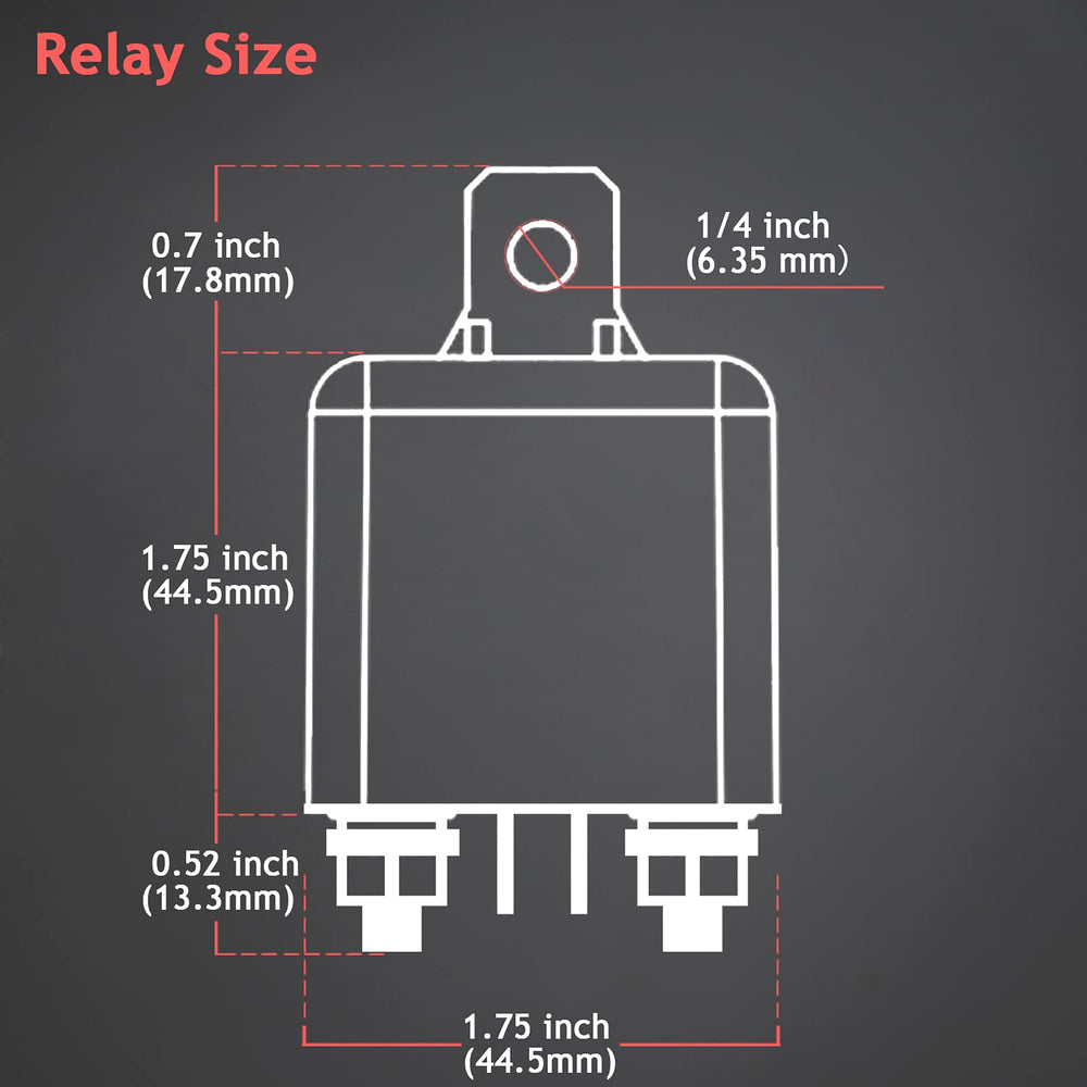 Hamolar relay beside ruler for scale showing compact heavy-duty capacity