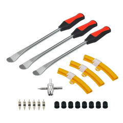 Handfly front packaging showing complete tire spoon kit and benefits