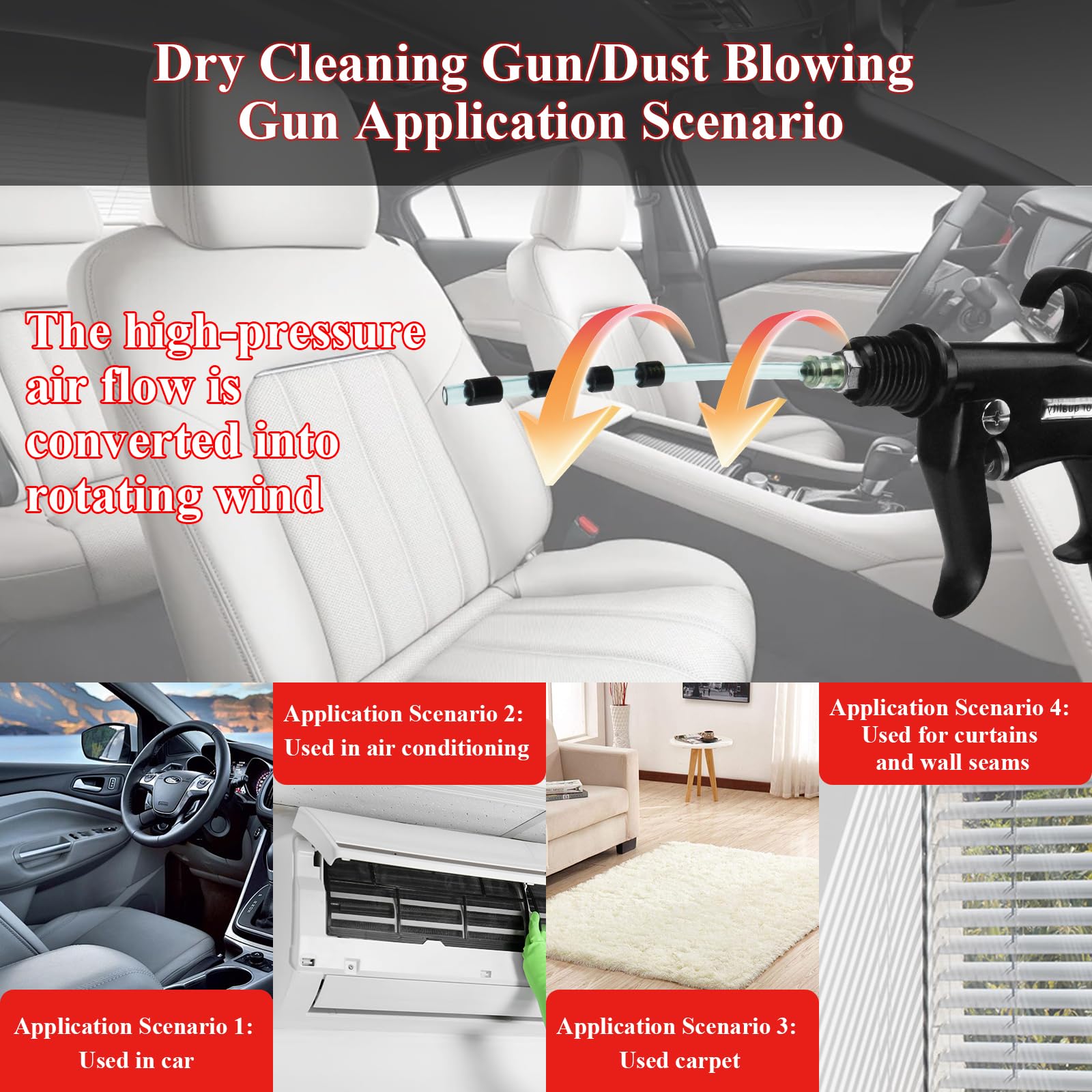 HANDY in-car vent cleaning scene removing dust and debris effectively
