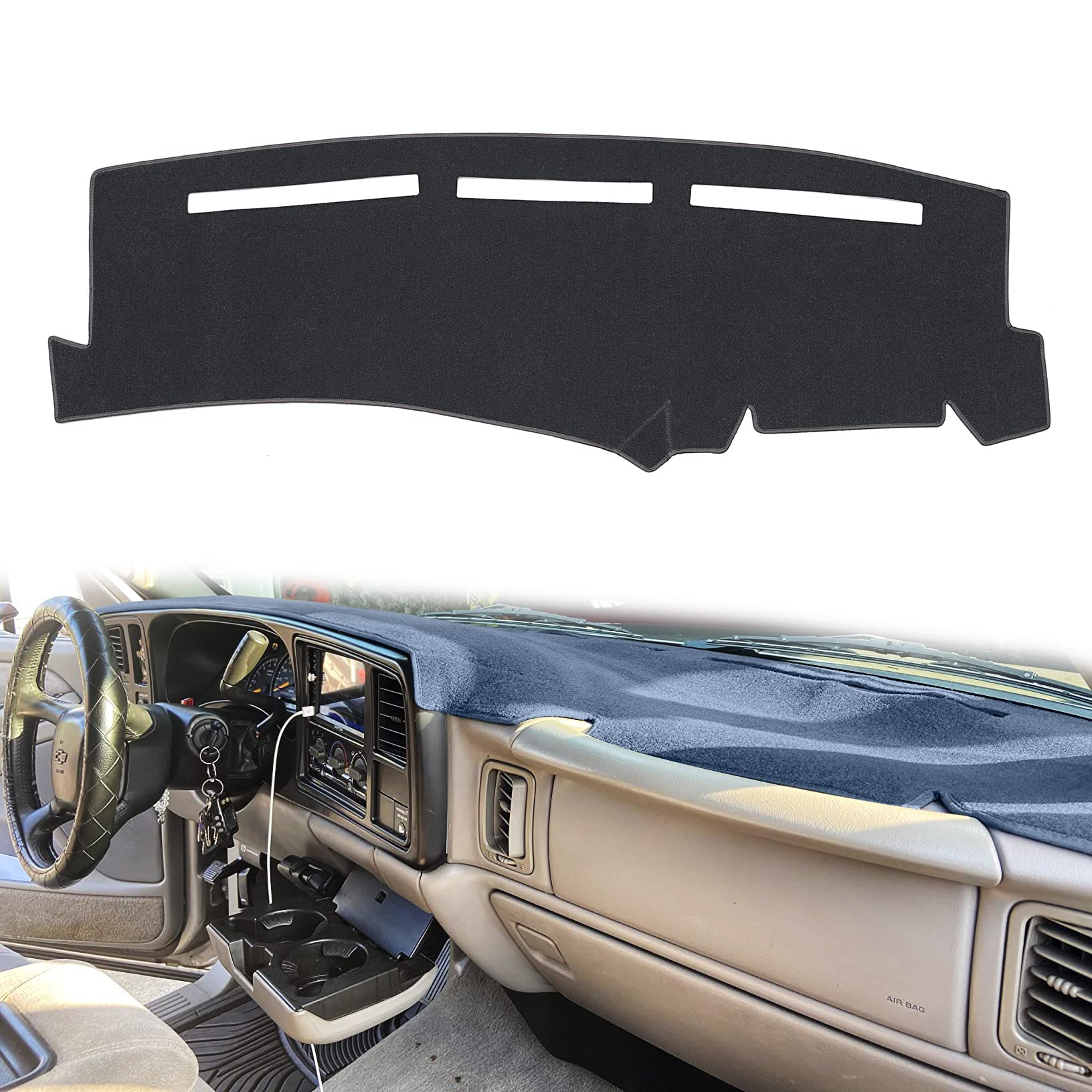 HanLanKa front view dashboard cover showing full dash protection and clean look