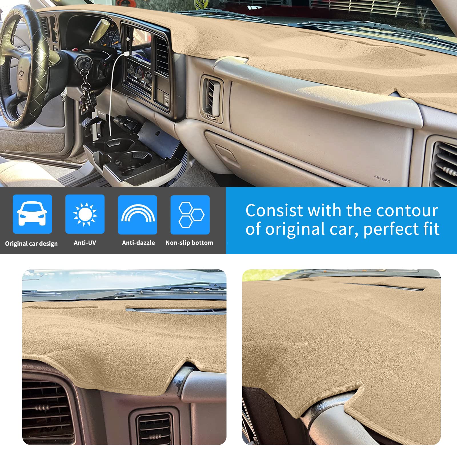 HanLanKa installed on Silverado side angle showing reduced windshield glare