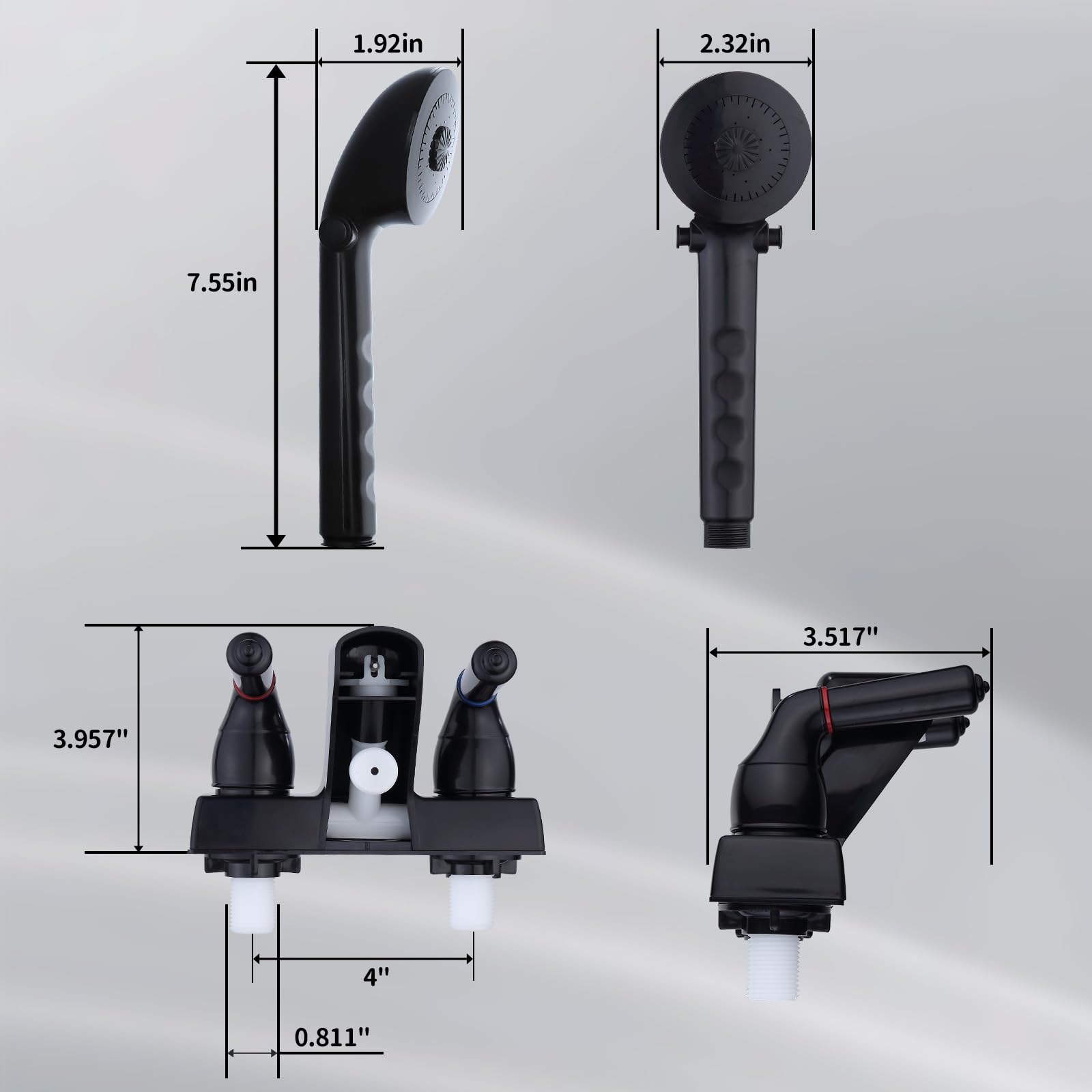 hansengroe handheld showerhead close-up showing ergonomic grip and spray benefit