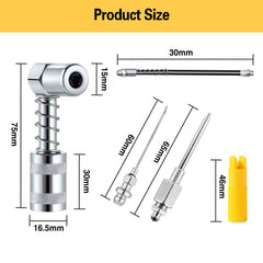 HANTUO 90° adapter demonstrating angled access to tight zerks
