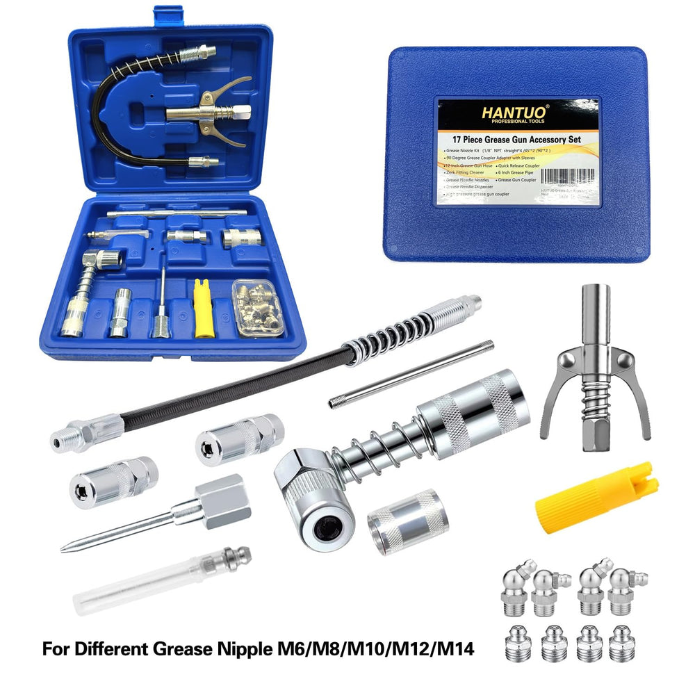 HANTUO kit in use on tractor grease point for faster maintenance