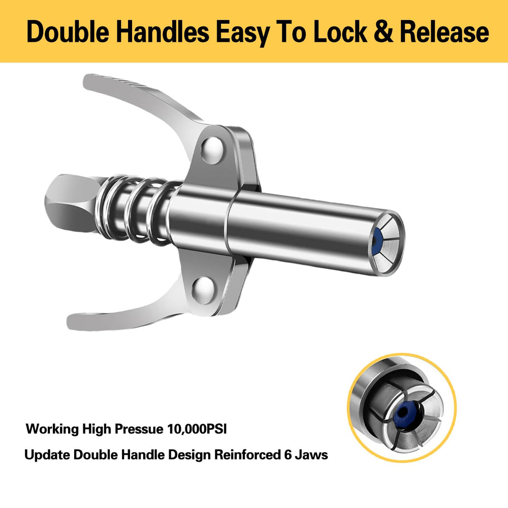 HANTUO heavy-duty locking grease coupler close-up for secure connections