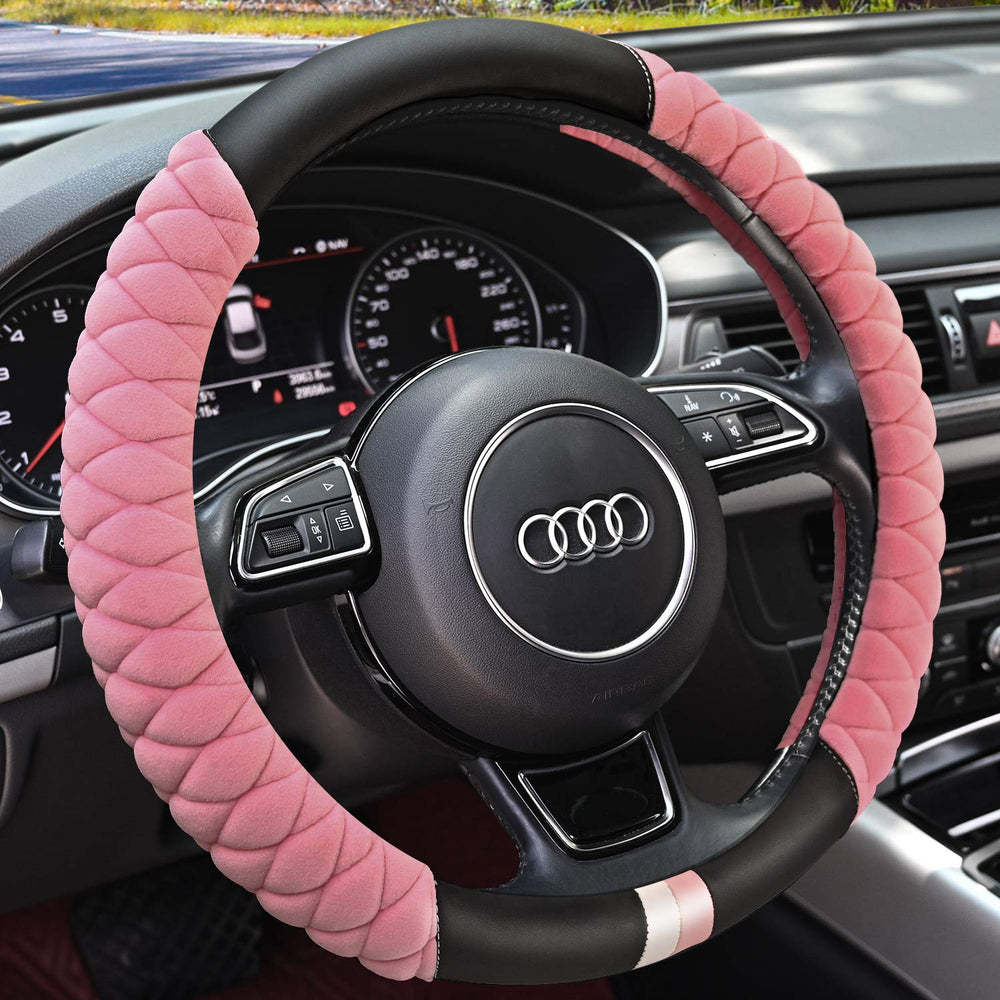 HAOKAY pink front view showing soft plush and snug fit benefit