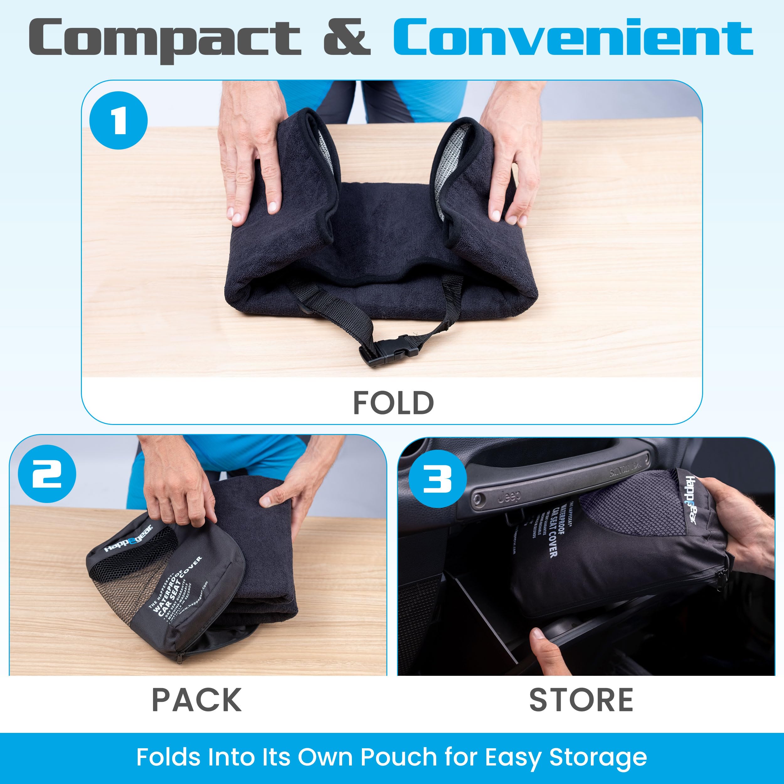HAPPEGEAR folded small for storage highlighting portability and space-saving