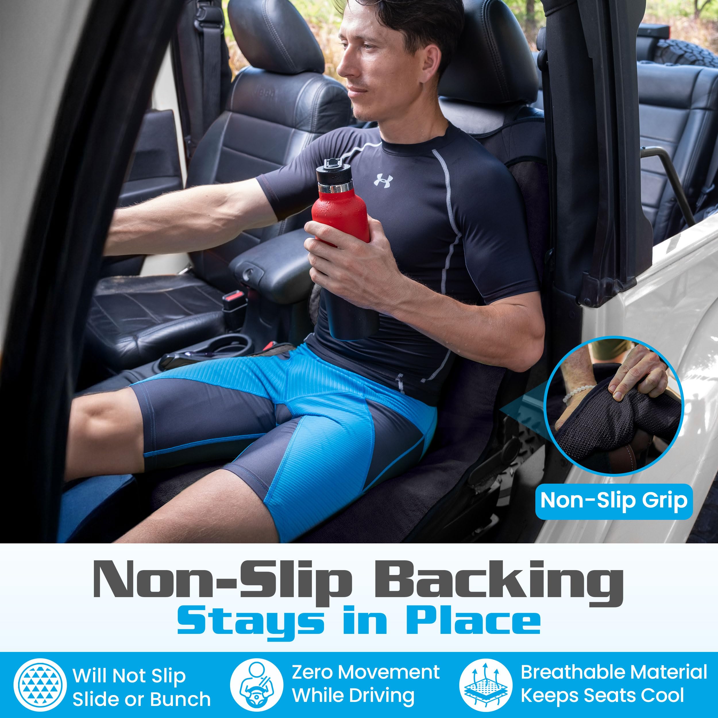 HAPPEGEAR installed under child seat demonstrating added spill protection
