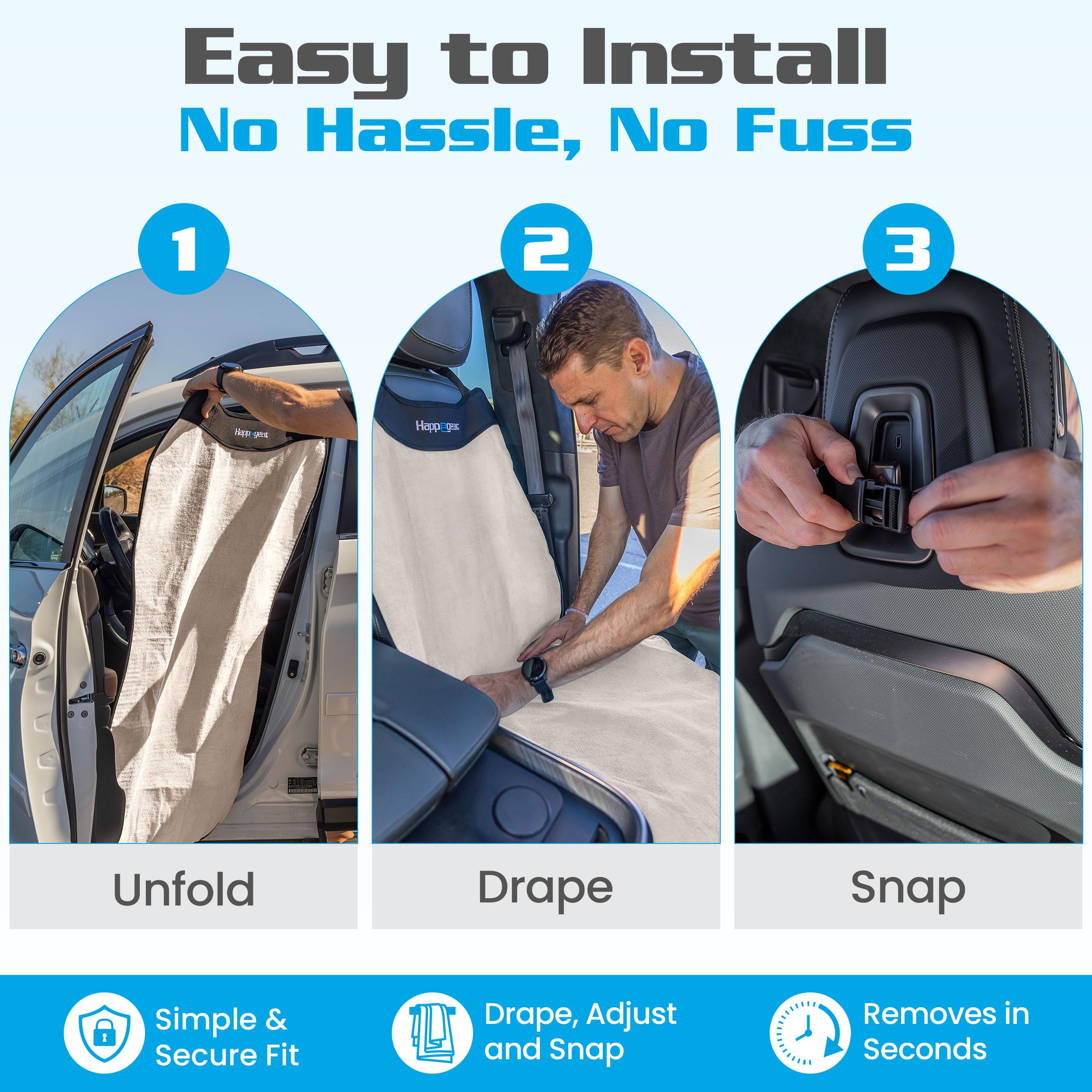HAPPEGEAR strap and buckle detail showing secure quick-release fastening