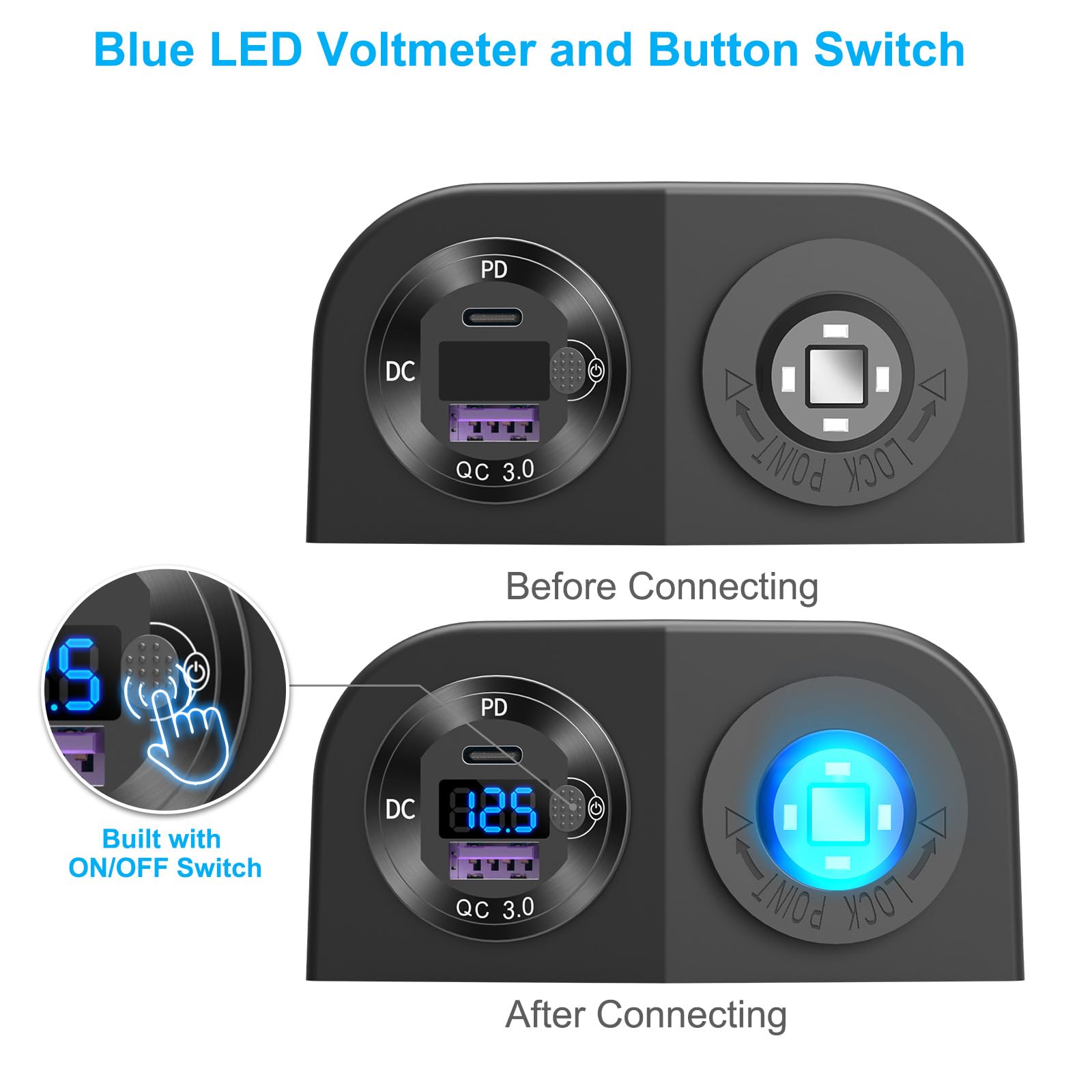 Hapytrip LED voltmeter display showing real-time battery monitoring benefit