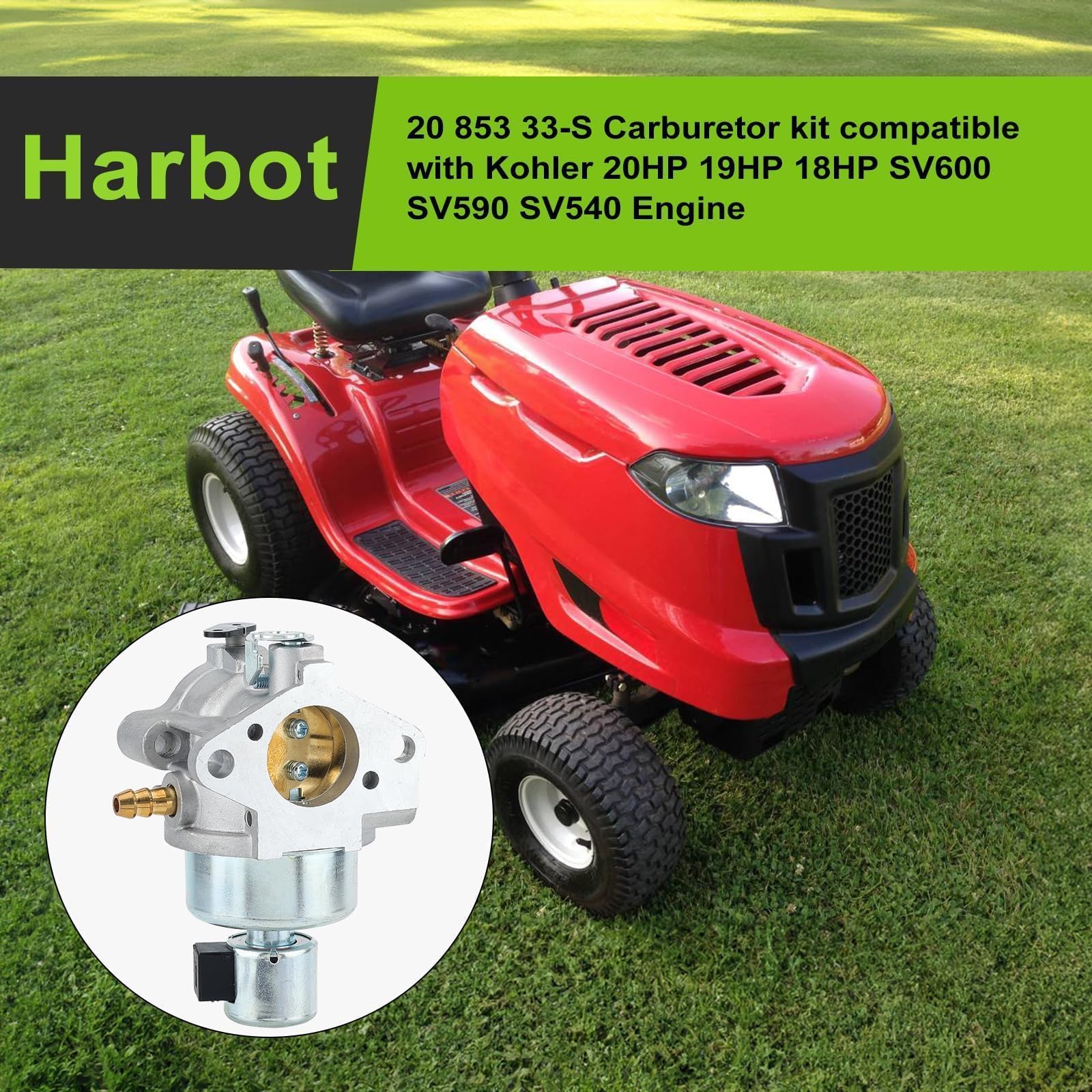Harbot carburetor float bowl detail highlighting corrosion-resistant finish