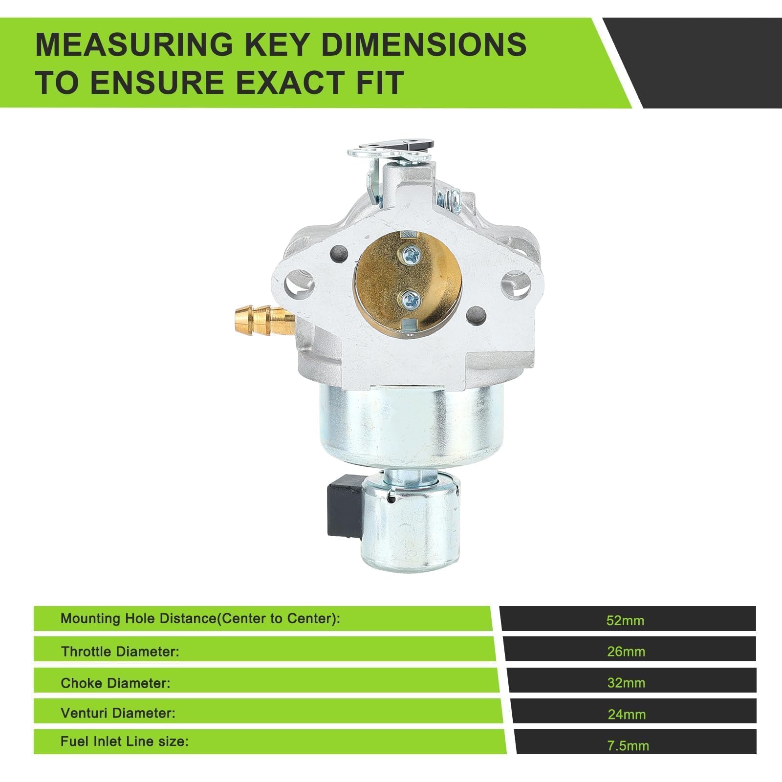 Harbot carburetor connected to fuel line illustrating leak-free seal