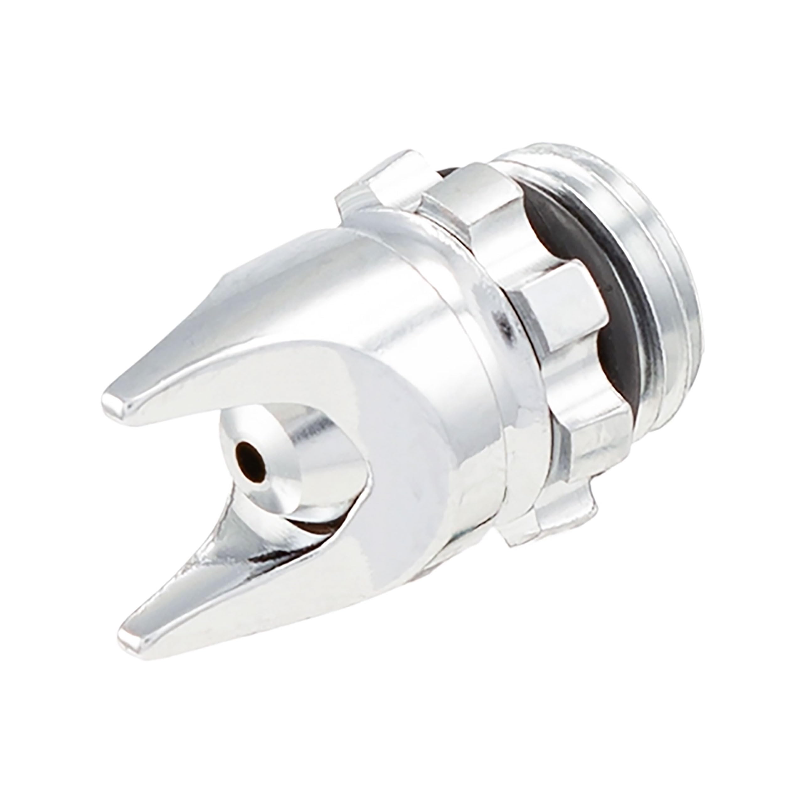 Harder & Steenbeck fineline aircap front view showing precise 0.45mm tip and fit