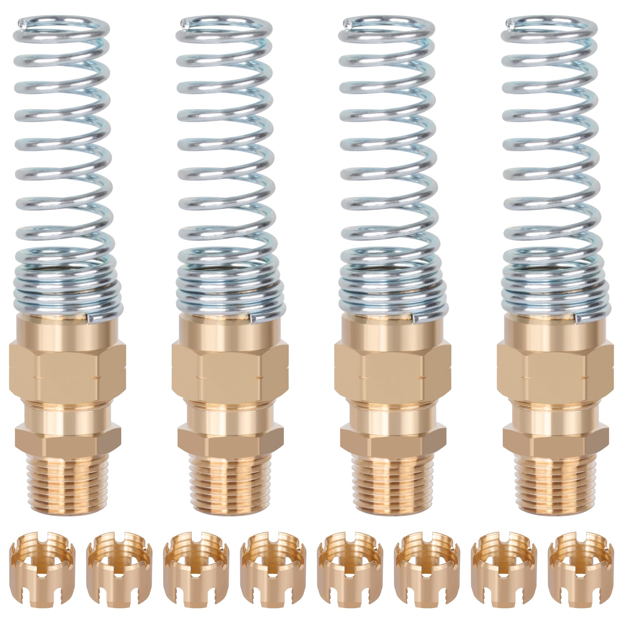 HASAOMOI brass hose end front view showing durable construction and DOT compliance benefit