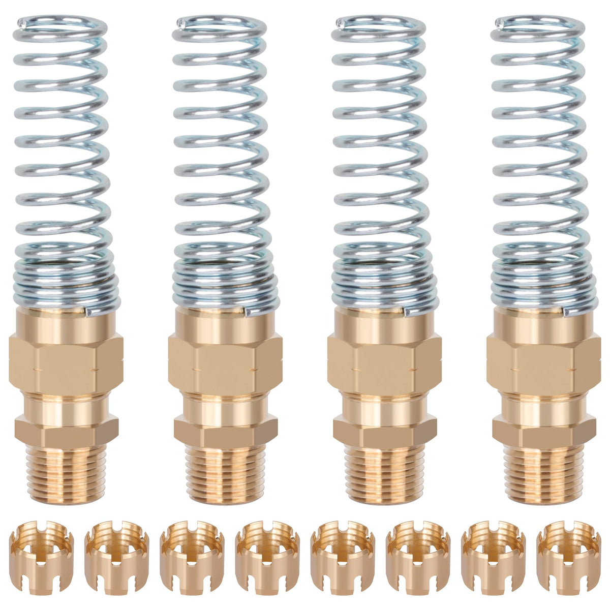 HASAOMOI brass hose end front view showing durable construction and DOT compliance benefit