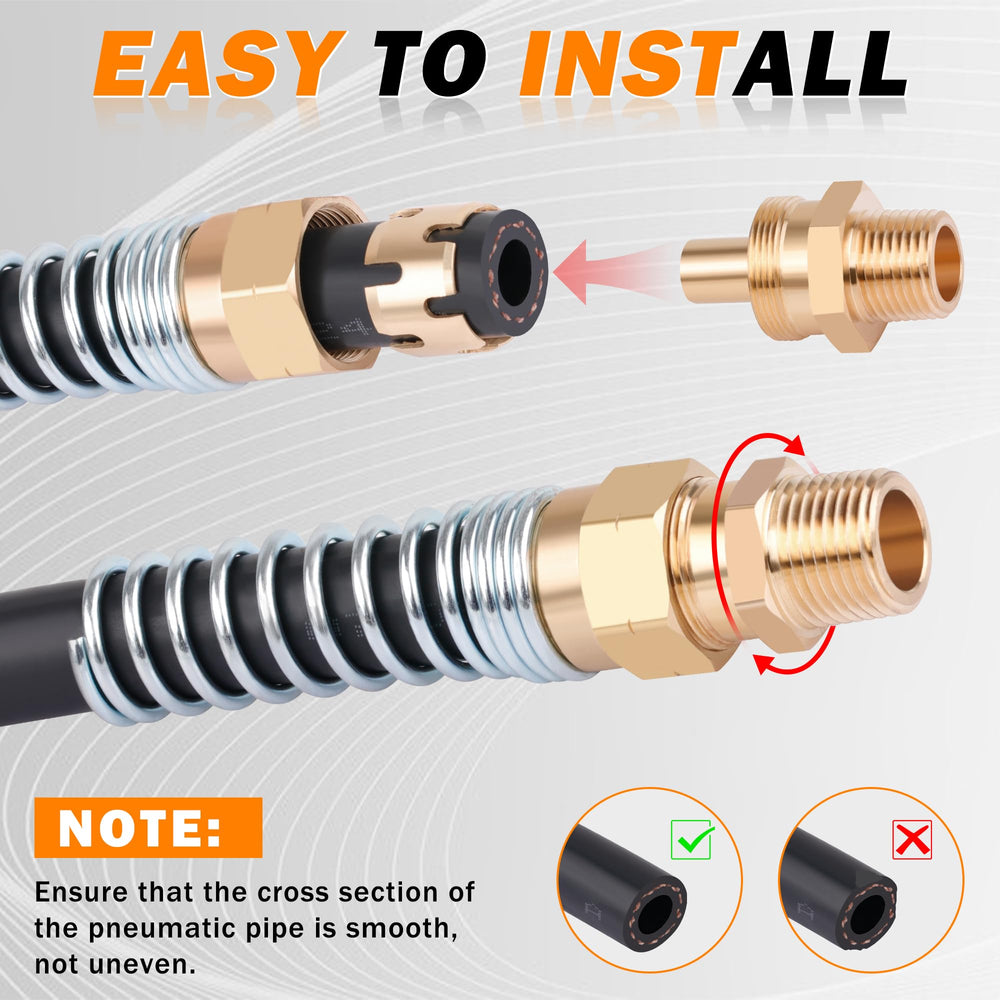 HASAOMOI hose end beside ruler illustrating compact size for easy installation benefit