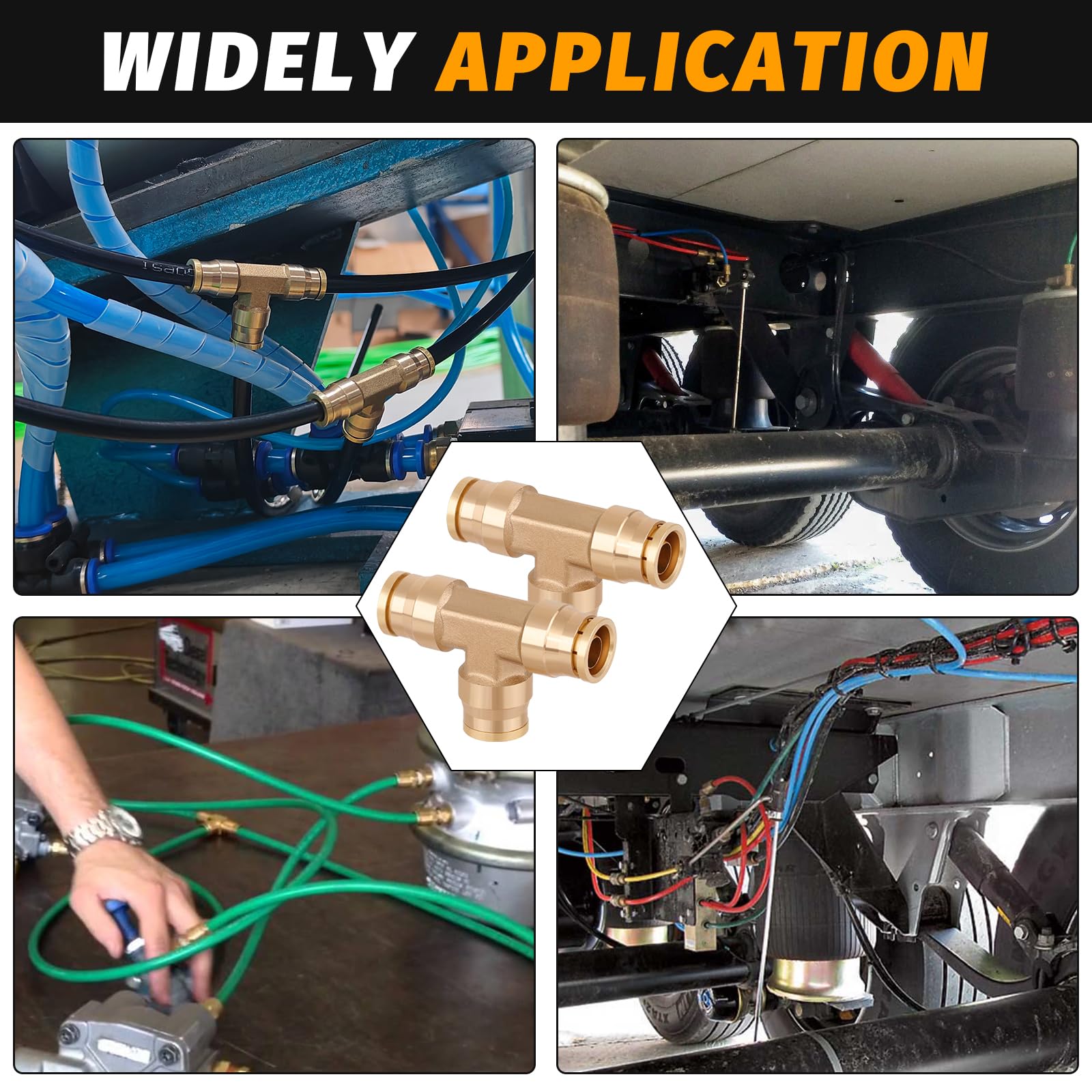 HASAOMOI tee unions on a workbench illustrating practical use in vehicle repairs