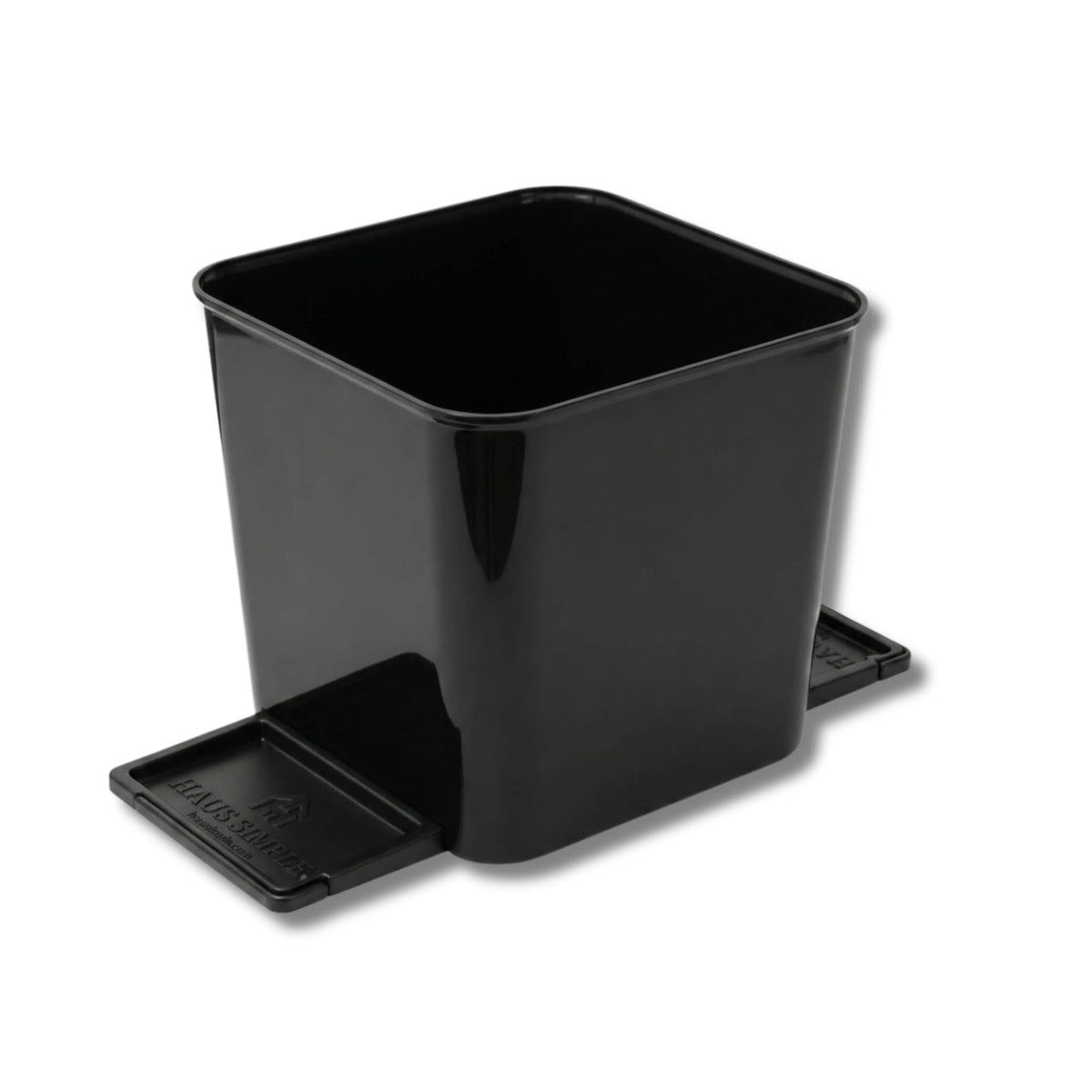 HAUSSIMPLE front view of compact car trash can showing tidy fit and easy access