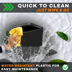 HAUSSIMPLE rubber clip detail securing bin to mat for firm non-slip placement