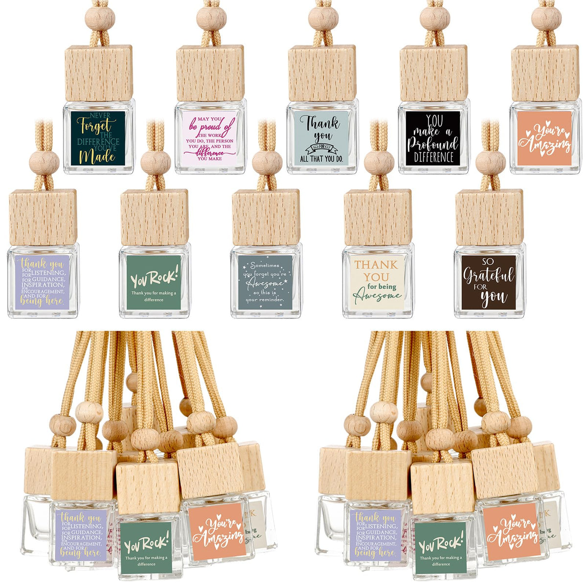 Havawish front view of 30-pack glass diffusers showing gift-ready presentation and convenience