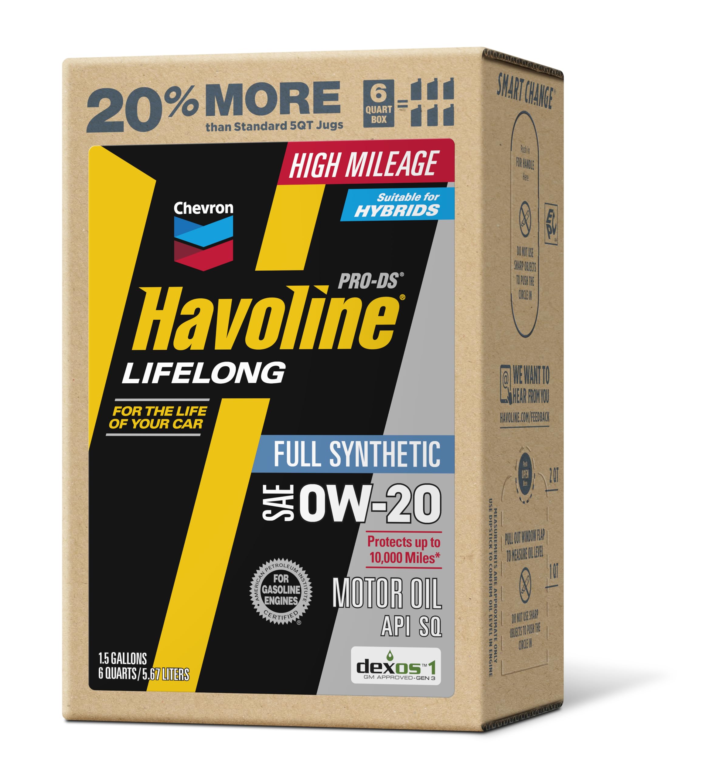 Havoline bottle being poured into engine illustrating easy application