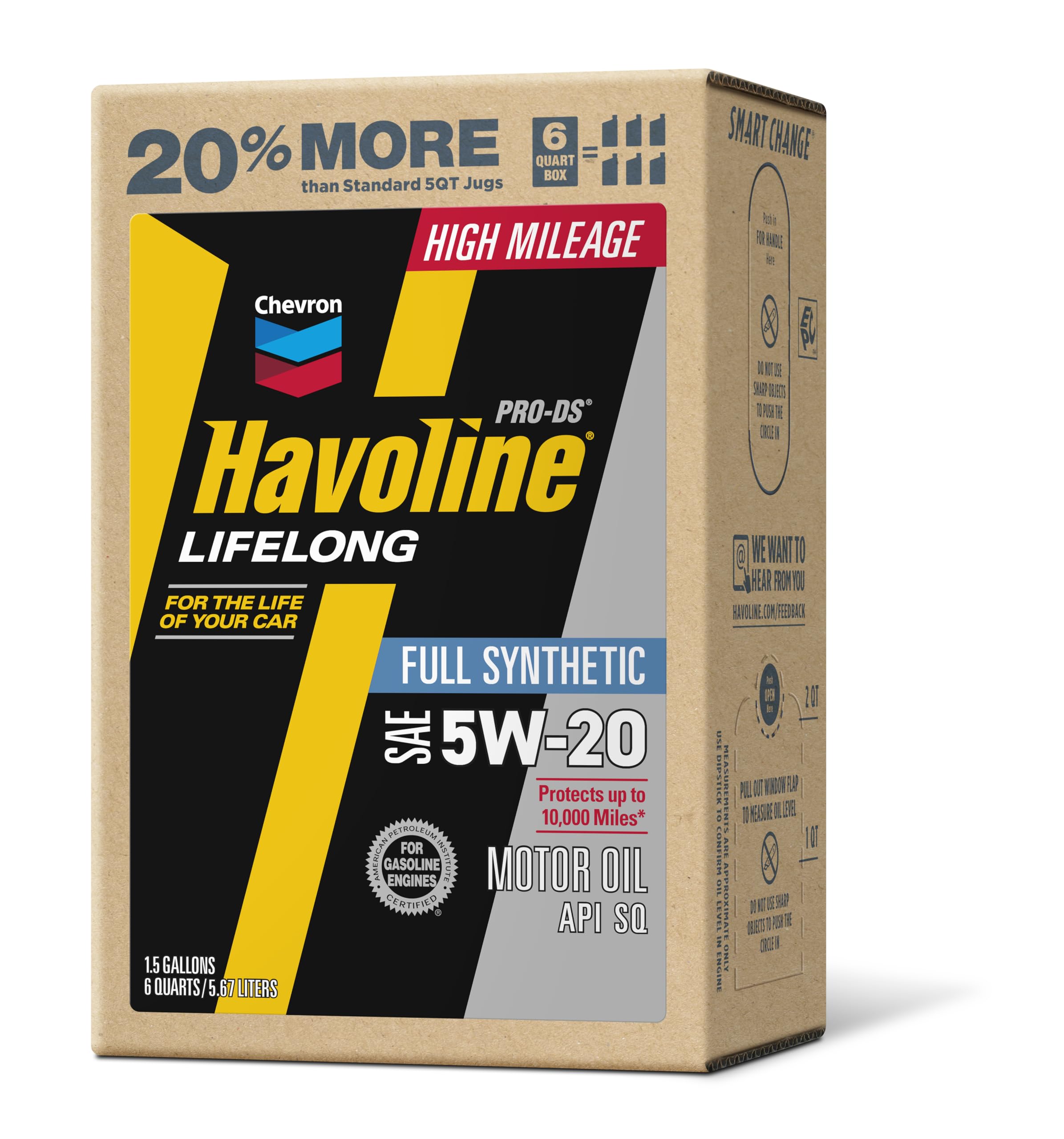 HAVOLINE jug top and pour spout designed for clean, drip-free oil changes