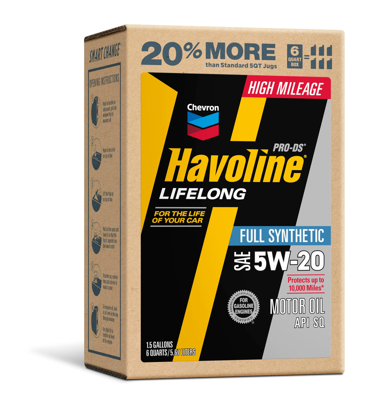 HAVOLINE front label on 6-quart jug showing product name and benefits