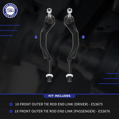 HAWK BROTHER passenger side outer tie rod end detailed view, engineered for correct fitment
