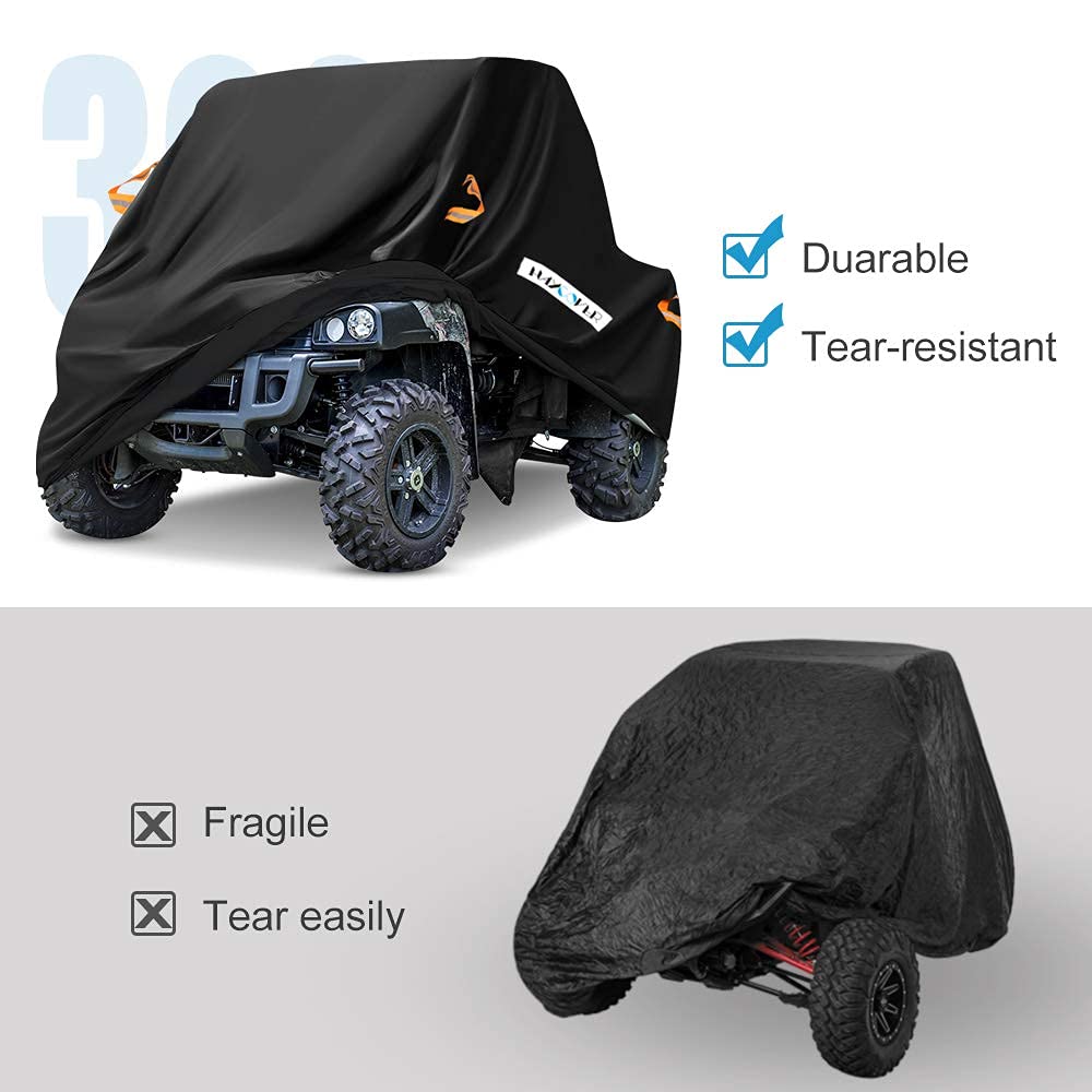 HAYCOVER installed on parked UTV showing real-world protection benefit
