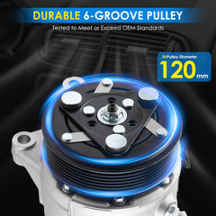 HAYIAUTO suction port close-up showing 18mm port for secure refrigerant flow
