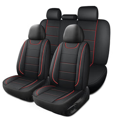 HChengkikz front seat cover full view showing sporty black and red and protection