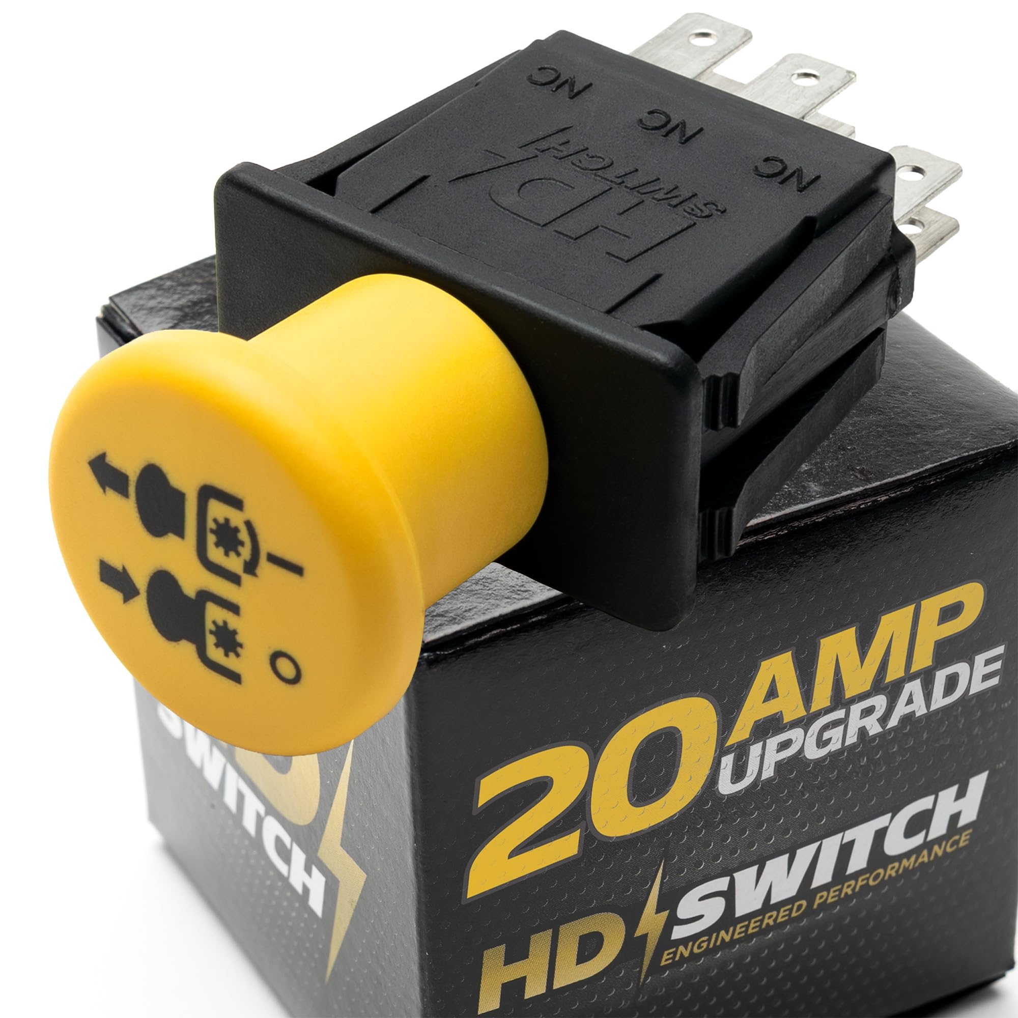 HD Switch front face showing durable housing and 20A label for reliable control