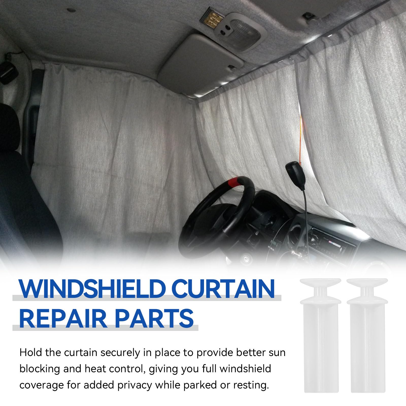 HDWGGD truck cab with curtains closed demonstrating improved sun blocking