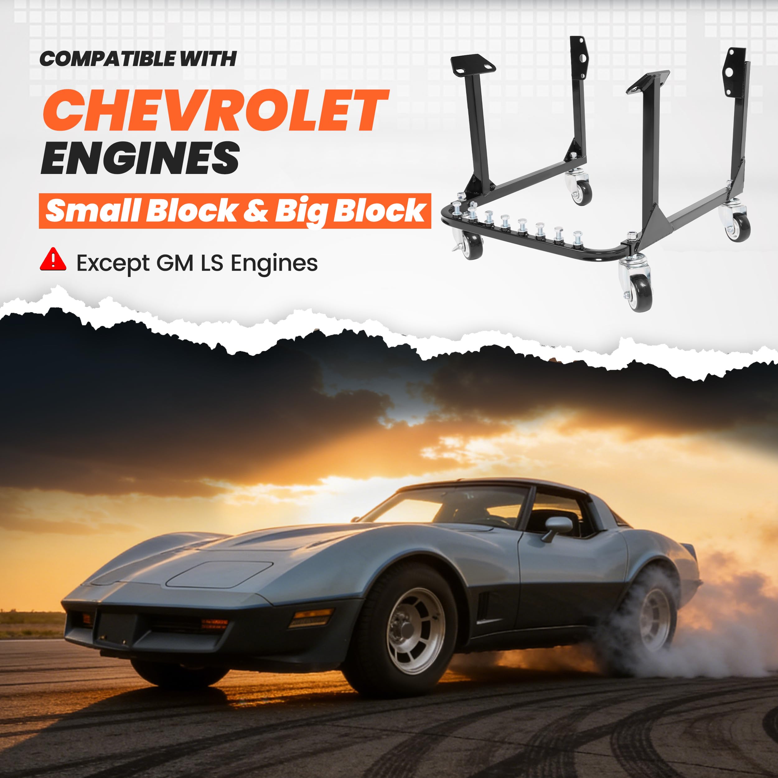 HECASA side angle highlighting bracket positions for easy engine alignment