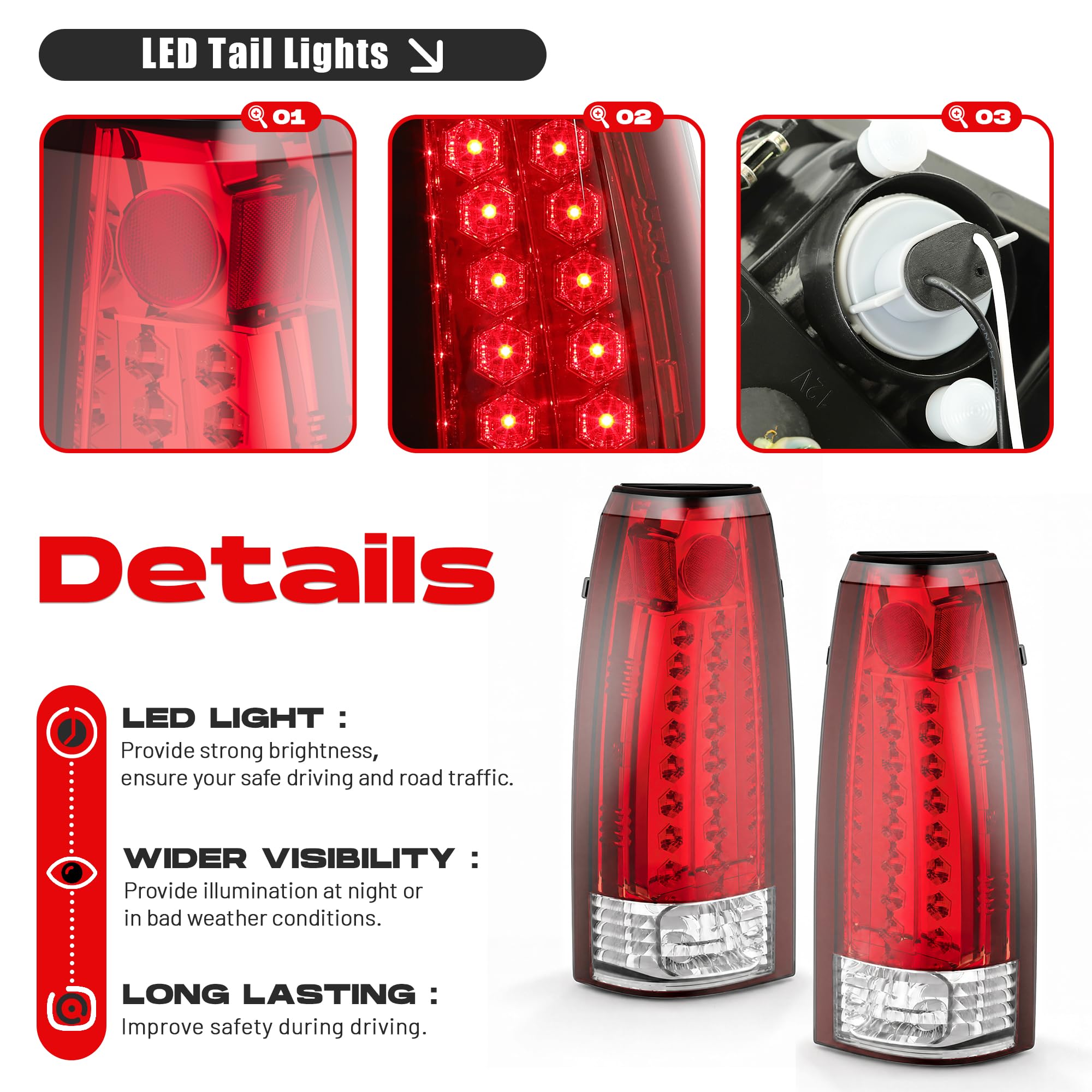 HECASA LED lamp array illumination demonstrating brighter brake signals